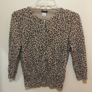 J. Crew Leopard print cardigan sweater